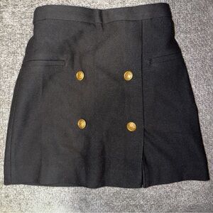 H&M Black Mini Skirt with Gold Buttons